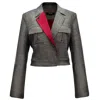 Smart And Joy Women's Crop Tailor Safari Jacket And Removable Lapel - Golden In Gold