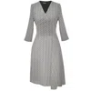 Smart And Joy Women's Crossed Draped On Side Skater Dress - Grey In Grey