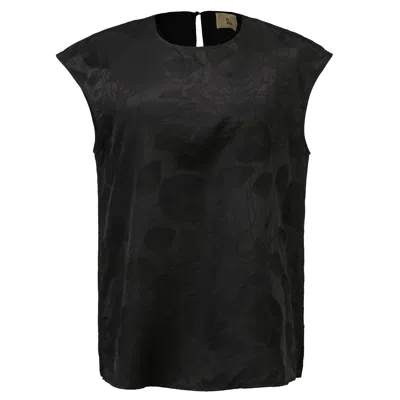 Smart And Joy Women's Cupro Round Neck Sleveless Top- Black