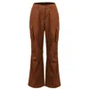 Smart And Joy Women's Drawstring Ankle Cargo Pants - Brown In Brown