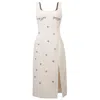 Smart And Joy Women's Embroidered Fitted Coktail Dress - White In Neutral