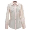 Smart And Joy Women's Embroidered Organza Blouse - Rose Gold In Rose Gold