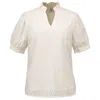 Smart And Joy Women's Eyelet Cotton Lace Loose Blouse -white In White