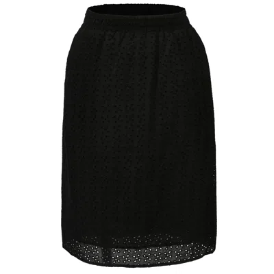 Smart And Joy Women's Eyelet Cotton Lace Skirt - Black