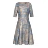 Smart And Joy Women's Fancy Jacquard Fit & Flare Dress In Multi