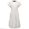 Smart And Joy Women's Fit-and-fare Cotton Shirt-dress -white In White