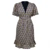 Smart And Joy Women's Fit-and-flare Graphic Print Short Dress