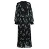 Smart And Joy Women's Fit And Flare Muslin Printed Dress - Black In Black