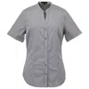 Smart And Joy Women's Fitted V-neck Short Sleeves Cotton Shirt - Black