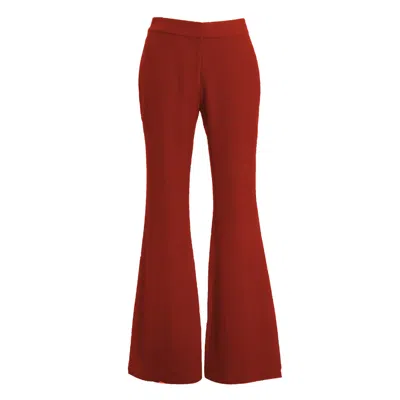 Smart And Joy Women's Flare Long Pants - Red Rust