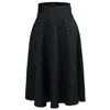 Smart And Joy Women's Flared Jacquard Skirt - Black In Black