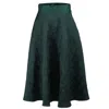Smart And Joy Women's Flared Jacquard Skirt - Green In Green
