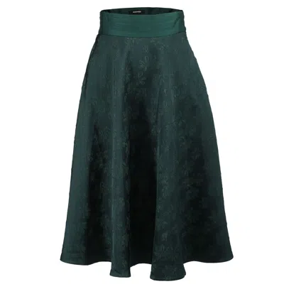 Smart And Joy Women's Flared Jacquard Skirt - Green