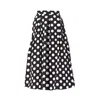 Smart And Joy Women's Flared Macro Polka Dots Skirt - Black In Black