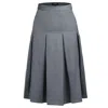 Smart And Joy Women's Flared Pleats Skirt - Dark Grey In Gray