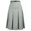 Smart And Joy Women's Flared Pleats Skirt - Grey In Gray