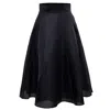 Smart And Joy Women's Flared Taffeta Skirt - Black In Black