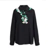 Smart And Joy Women's Flower Print Jabot Collar Blouse - Green In Green