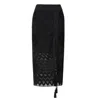 Smart And Joy Women's Geometrical Lace Midi Skirt - Black In Black