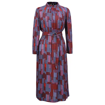 Smart And Joy Women's Graphic Print Midi Blouse-dress