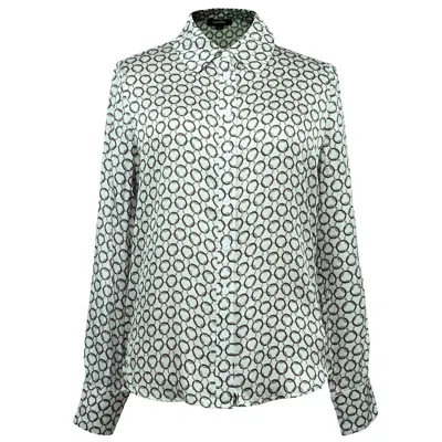 Smart And Joy Women's Graphic Print Satin Long Sleeves Shirt - Multicolor In Green