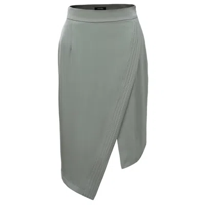 Smart And Joy Women's Green Asymmetric Crossed Panel Skirt - Mint