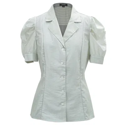 Smart And Joy Women's Green Chemisier Organza À Manches Courtes In Gray