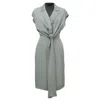Smart And Joy Women's Green Mat Satin Asymmetric Draped Panel Dress - Mint In Green