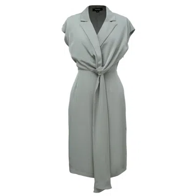 Smart And Joy Women's Green Mat Satin Asymmetric Draped Panel Dress - Mint