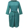 Smart And Joy Women's Green Pegged Dress With Pleats - Aqua In Green
