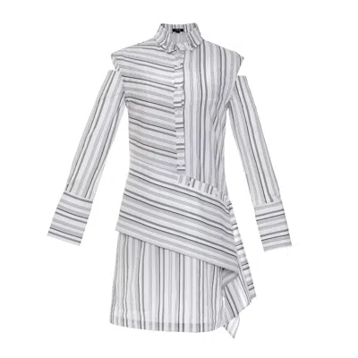 Smart And Joy Women's Green Removable Sleeves Structured Shirt Dress