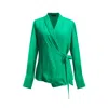 Smart And Joy Women's Green Warp Long Sleeves Blouse In Green