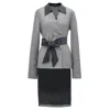 Smart And Joy Women's Grey Long Double Breasted Tailor Shirt In Grey