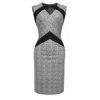 Smart And Joy Women's Grey Tailored Printed Suede Dress In Grey