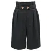 Smart And Joy Women's High Waist Bermuda Shorts - Black In Black