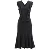 Smart And Joy Women's Jersey Dress With Wide Ruffles - Black In Black