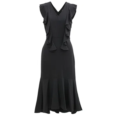 Smart And Joy Women's Jersey Dress With Wide Ruffles - Black