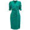 Smart And Joy Women's Jersey Dress With Zip Side - Green In Green