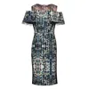 Smart And Joy Women's Kaleidoscope Print & Lace-on-top Dress In Blue