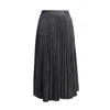 Smart And Joy Women's Knee Length Shiny Pleated Skirt Blue In Blue