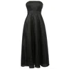 Smart And Joy Women's Long Flared Taffeta Dress - Black In Black