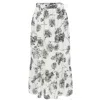 Smart And Joy Women's Long Skirt With Linear Print And Ruffles - White In White