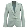 Smart And Joy Women's Micro Houndstooth Strap-on-side-waist Jacket - Green In Green