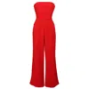 Smart And Joy Women's Minimalist Bustier Jumpsuit - Red In Red