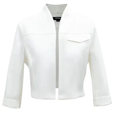 Smart And Joy Women's Minimalist Crop Jacket- White