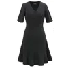 Smart And Joy Women's Minimalist Trapeze Jersey Dress - Black In Black