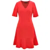 Smart And Joy Women's Minimalist Trapeze Jersey Dress - Red In Red