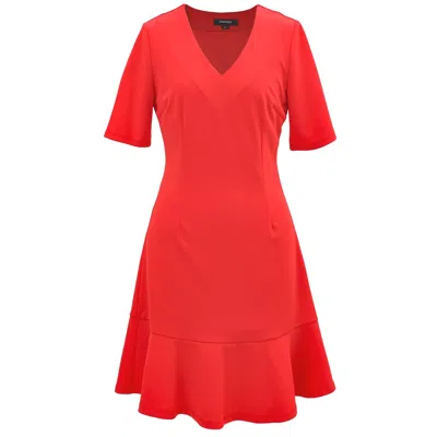 Smart And Joy Women's Minimalist Trapeze Jersey Dress - Red