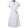 Smart And Joy Women's Neutrals Belted Tailor Dress - Grey