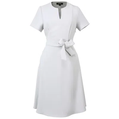 Smart And Joy Women's Neutrals Belted Tailor Dress - Grey
